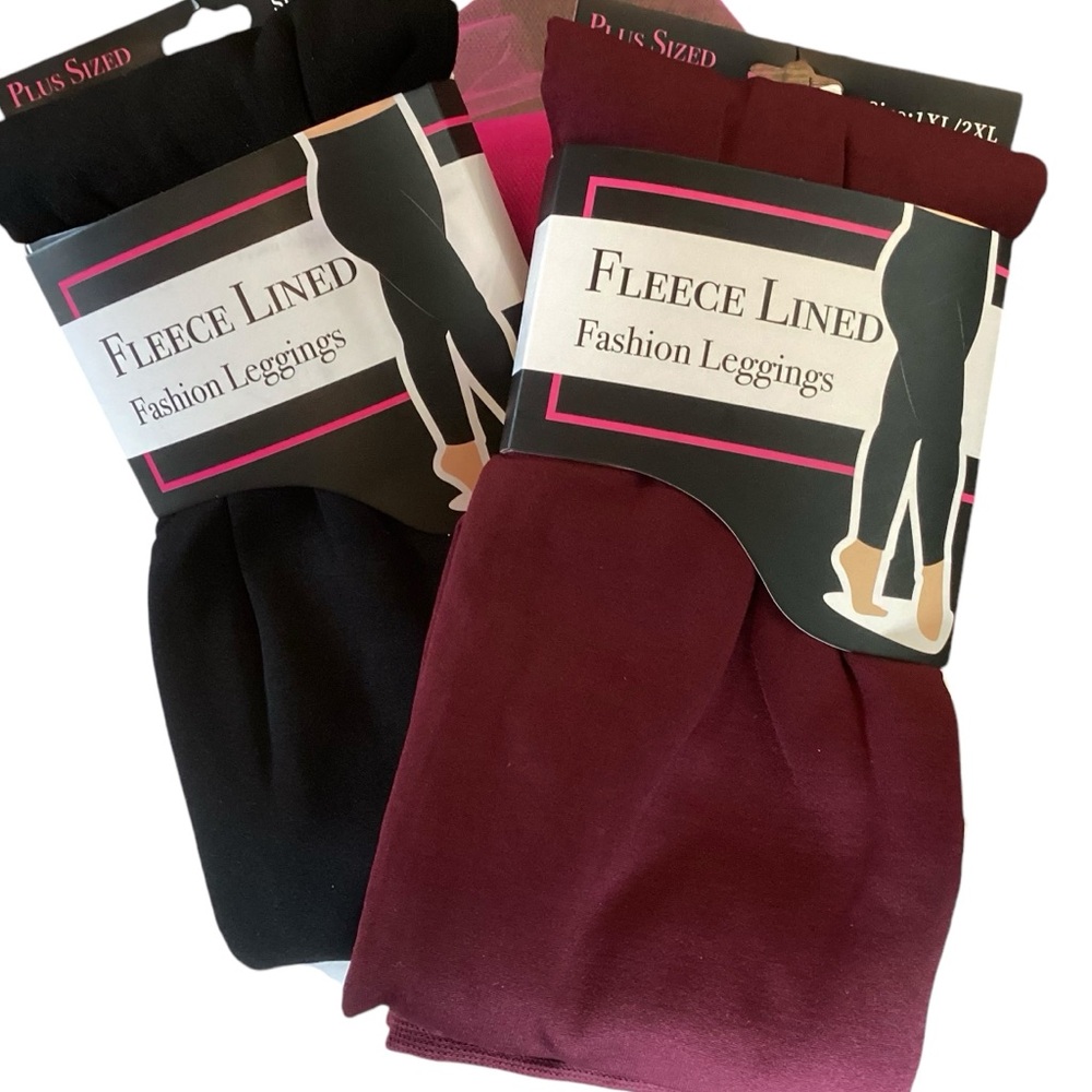 - 🌸2 PAIR..PLUS SIZE  Cozy Fleece Lined Leggings 1X/2X